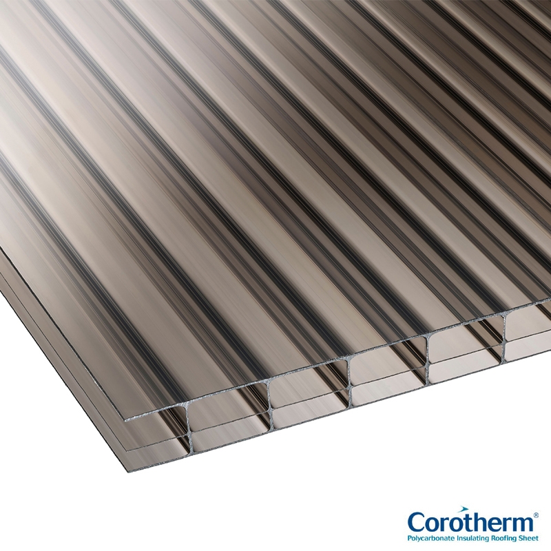 Corotherm 16mm Bronze Triplewall Polycarbonate Sheet - 3000mm x 610mm