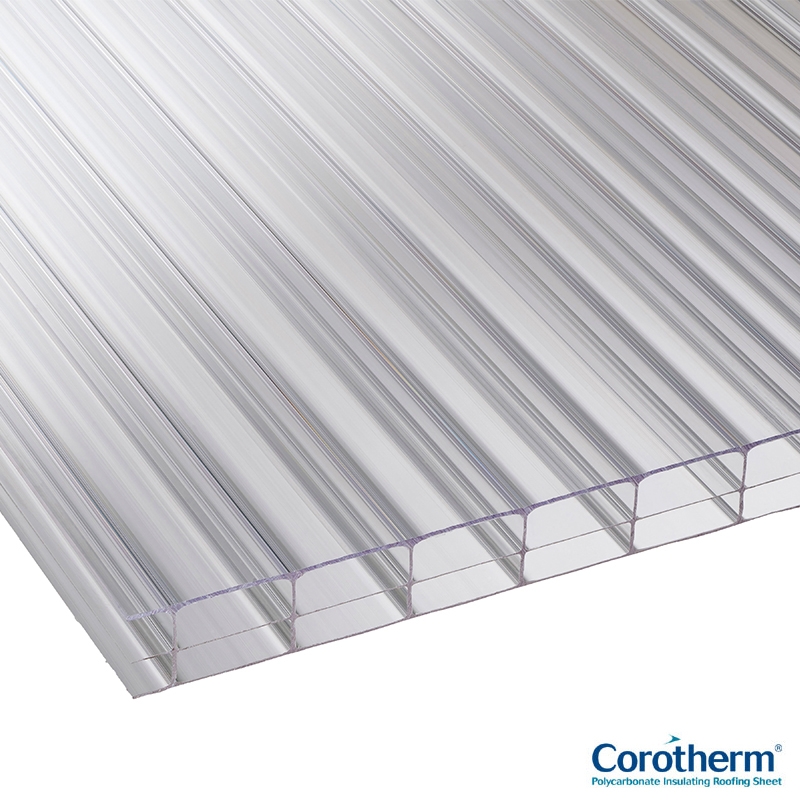 Corotherm 16mm Clear Triplewall Polycarbonate Sheet - 2000mm x 610mm