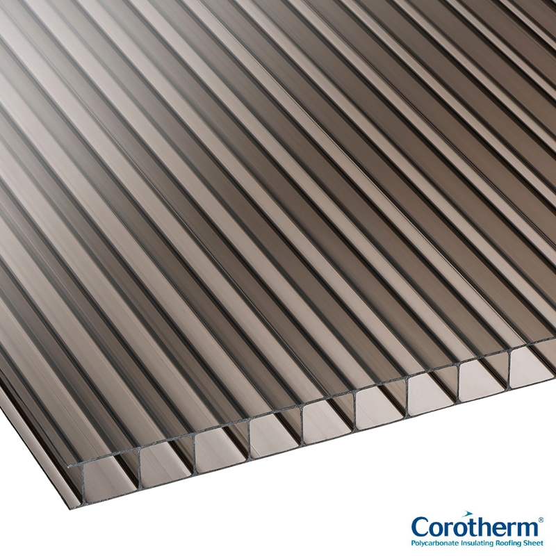 Corotherm 10mm Bronze Twinwall Polycarbonate Sheet - 6000mm x 2100mm