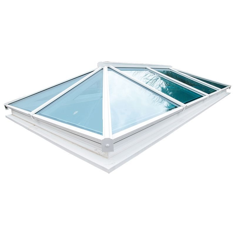Atlas Clear Double Glazed Contemporary Roof Lantern in White/White - 1690mm x 3190mm