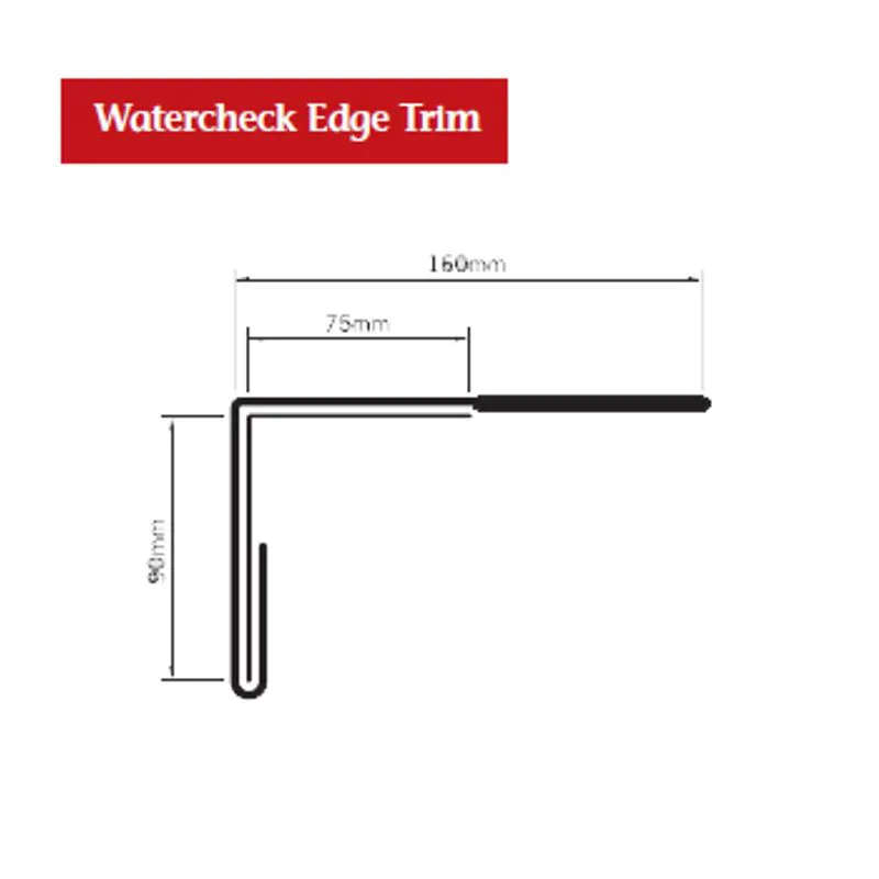 Bailey Sure-line Preformed 1.95m Watercheck Edge Trims 90mm (Box of 5 ...