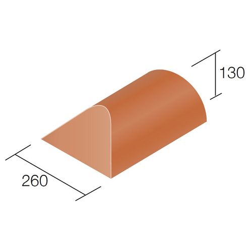 Sandtoft Half Round Clay Ridge with Hip End Roof Tile 305mm - Tuscan ...