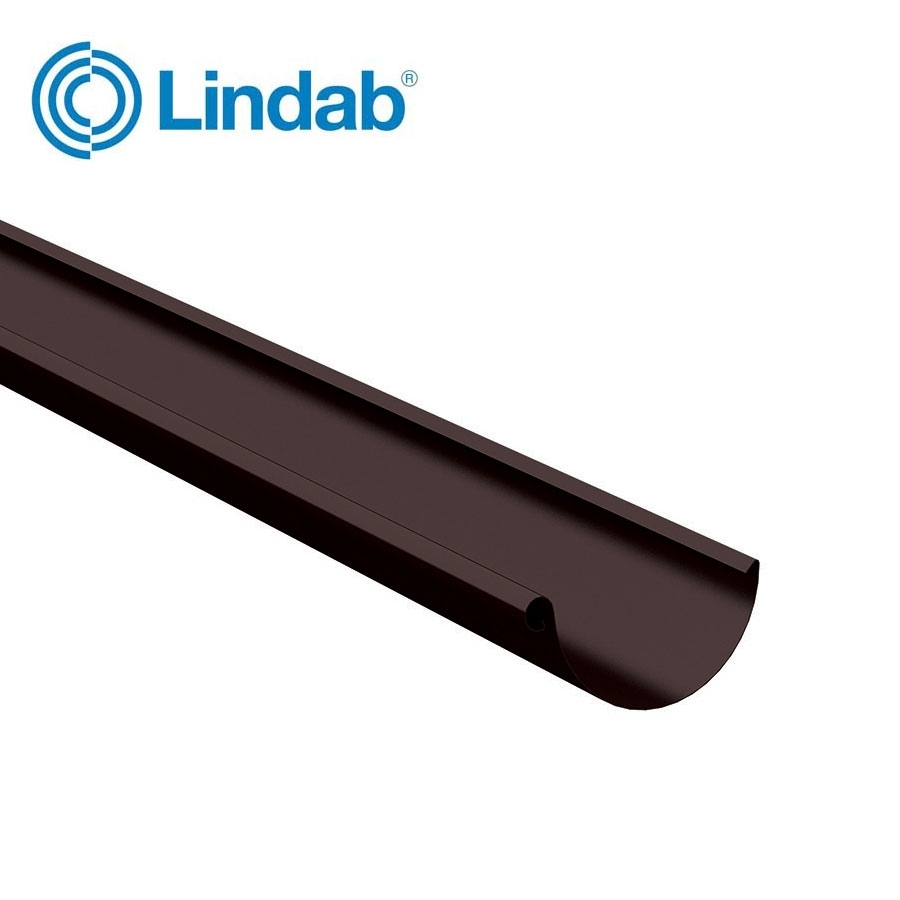 Lindab Half Round Gutter 125mm x 2m - Coffee Brown