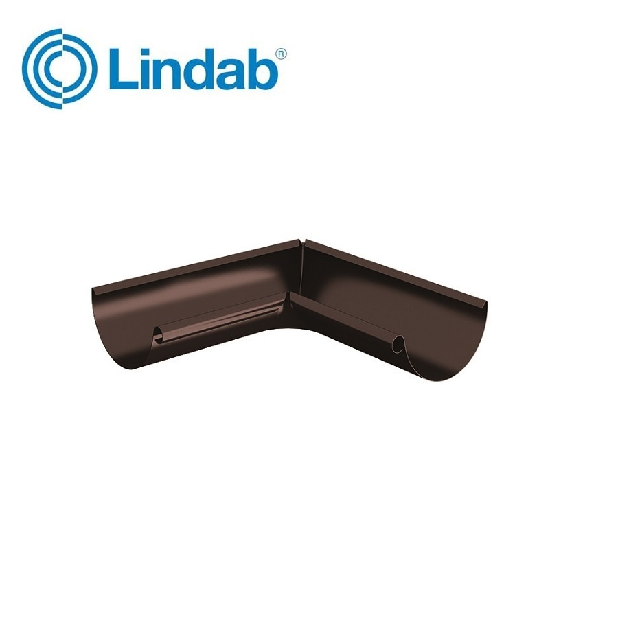 Lindab Half Round Int. 90 Degree Gutter Angle 125mm - Coffee Brown