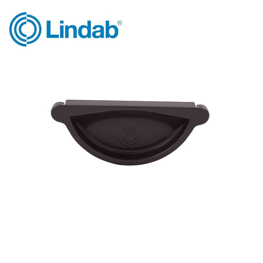 Lindab Half Round Self Sealing Stop End 100mm - Coffee Brown