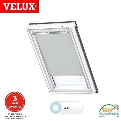 VELUX Solar Powered Blackout Blind DSL MK06 1705S - Light Grey