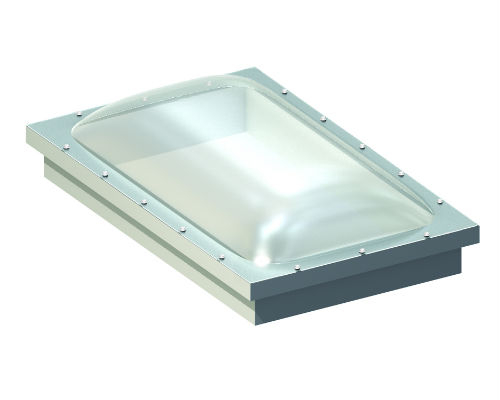 Em Dome 400 x 700mm Double Glazed Clear Dome & PVC 150mm Vertical Curb