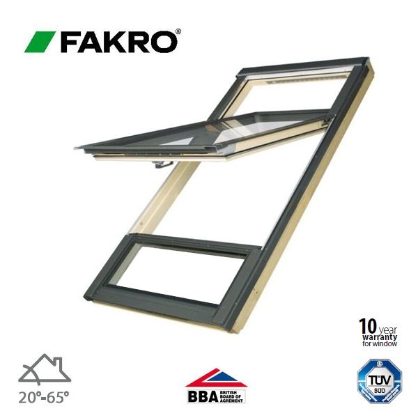 Fakro FDY-V/C P2/DB Duet proSky Pine Conservation Window - 94 x 206cm