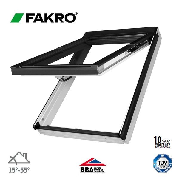 Fakro FPW-V P2/02 White Dual Top Hung Window Laminated - 55cm x 98cm