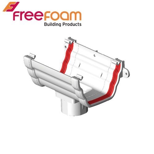 Freeflow Ogee Style Gutter Running Outlet - Caramel