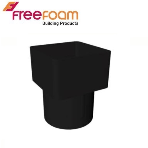 Freeflow Square to Round Pipe Adaptor - Black