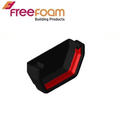 Freeflow Square Style Gutter External Stopend - Black