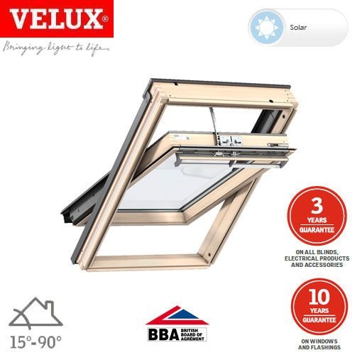 VELUX GGL FK08 306030 Pine Centre Pivot Solar INTEGRA Window 66x140cm