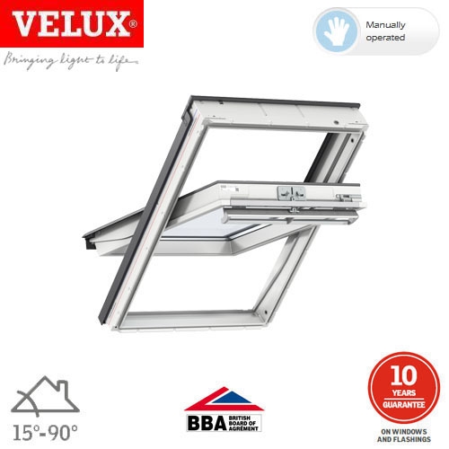 VELUX GGL CK04 2066 White Centre Pivot Window Triple Glaze - 55 x 98cm