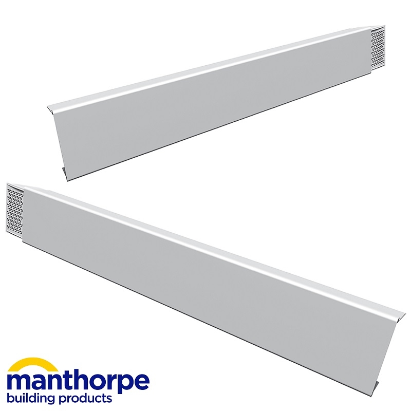 Manthorpe Linear Dry Verge Right Hand in White - 815mm Length