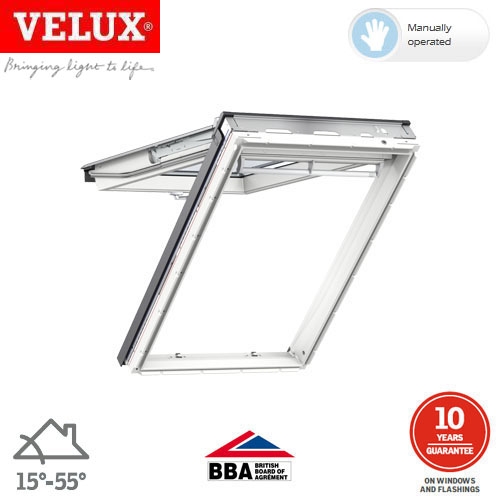 VELUX GPL SK06 2070 White Top Hung Window Laminated - 114cm x 118cm