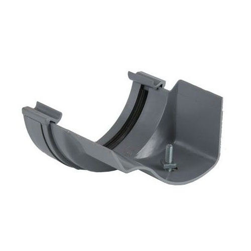 Plastic Guttering Half Round Style to Ogee CI Adaptor RH 112mm - Grey