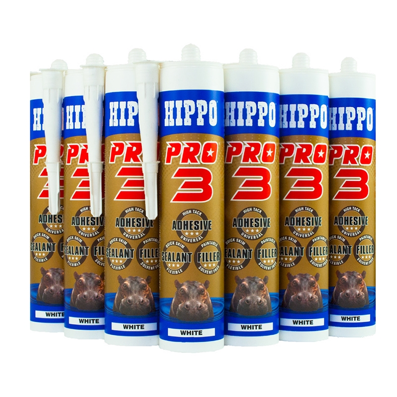 Hippo Pro 3 Adhesive Sealant & Filler 310ml Tube Natural - Box of 12