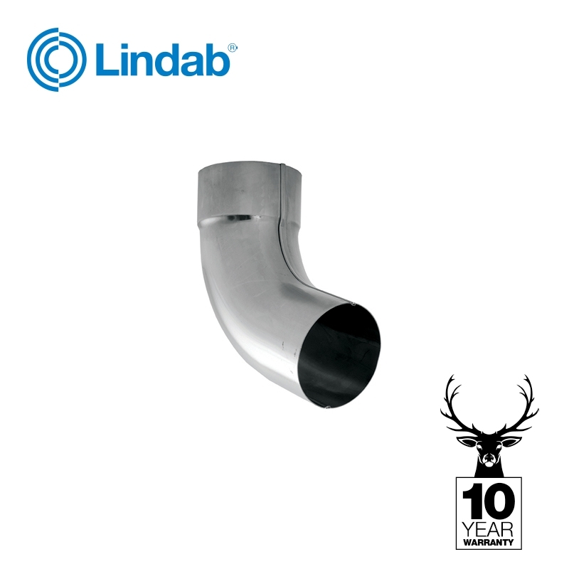Galvanised Steel Gutter Downpipe 70dg Bend 100mm - Lindab Magestic