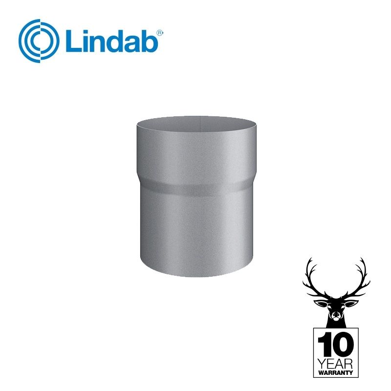 Product image for Galvanised Steel Gutter Downpipe Pipe Connector 75mm - Lindab Magestic