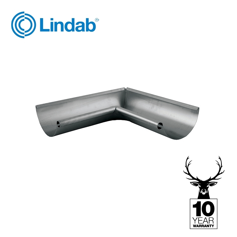 Steel Gutter Half Round 90dg Internal Angle 100mm - Lindab Magestic 