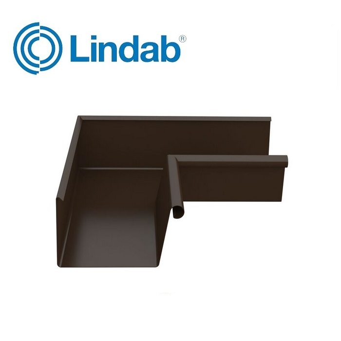Lindab 90dg Rectangular Internal Gutter Angle 140mm Painted Brown