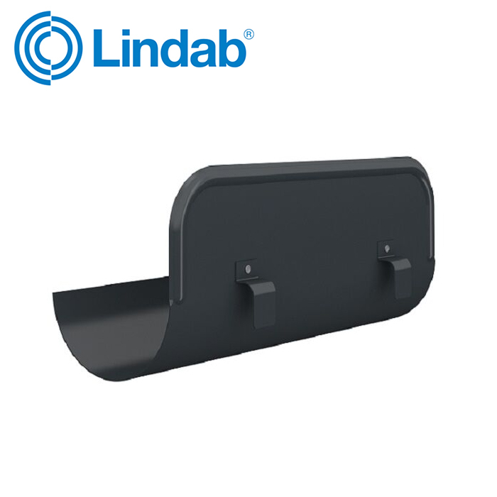 Lindab Half Round Straight Overflow Protector 150mm - Anthracite Grey