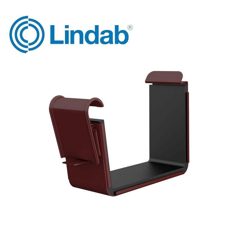 Lindab Rectangular Gutter Joint 140mm Painted Dark Red