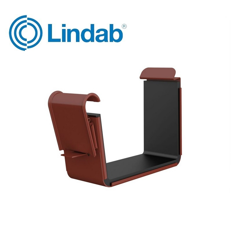 Lindab Rectangular Gutter Joint 140mm Painted Tile Red