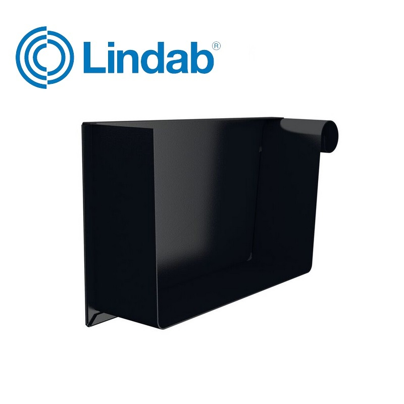 Lindab Rectangular Right Handed Stop End 140mm Painted Black
