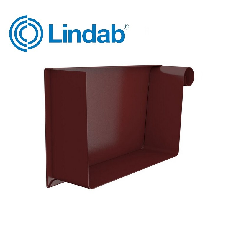 Lindab Rectangular Right Handed Stop End 140mm Painted Dark Red