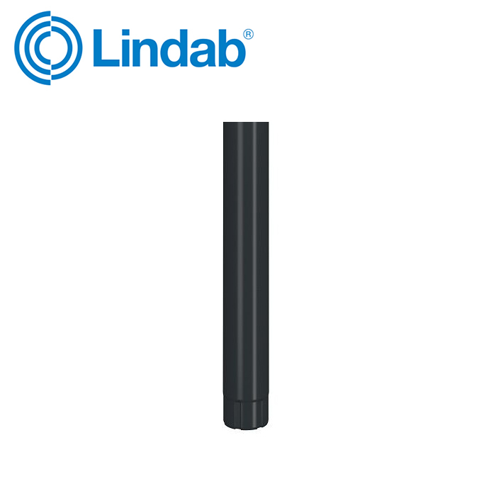 Lindab Round Downpipe 75mm x 3m - Anthracite Grey