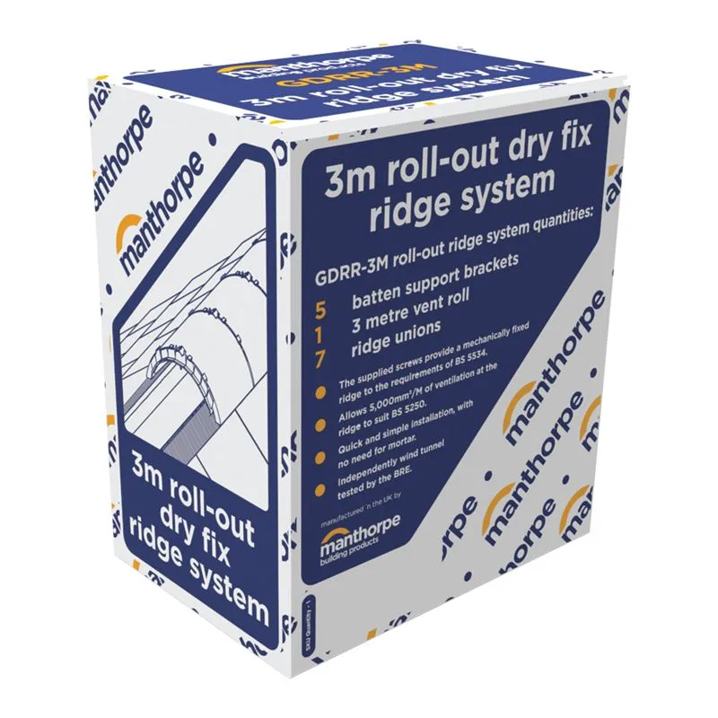 Manthorpe Roll Out Dry Vent Ridge System in Brown - 3m Pack | Roofing ...
