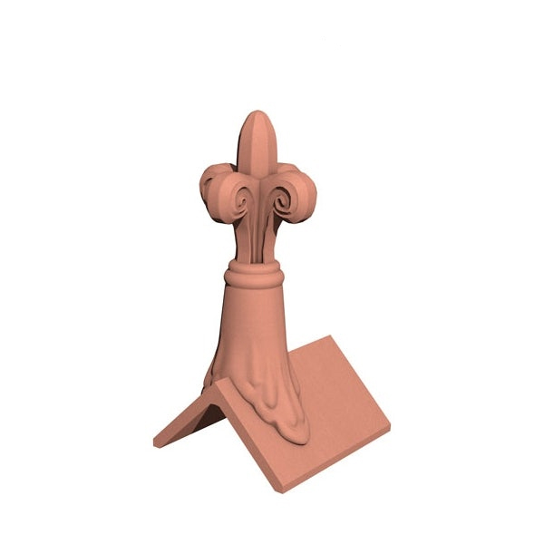 Marley 105 Degree Fleur De Lys Finial 305mm - Red Smooth