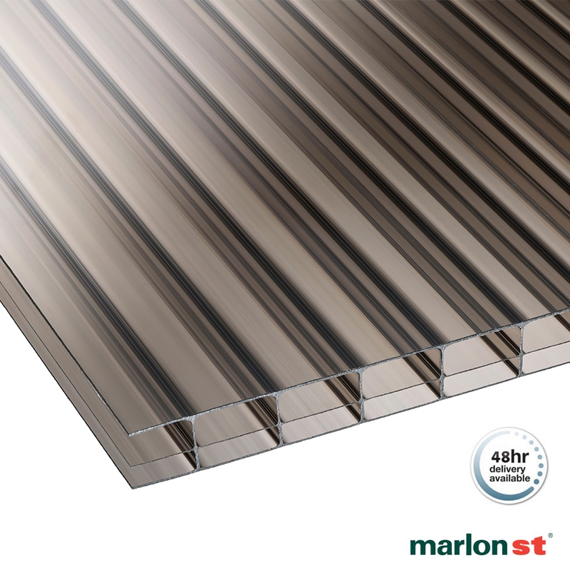 Marlon 16mm Bronze Triplewall Polycarbonate Sheet - 2500mm x 700mm