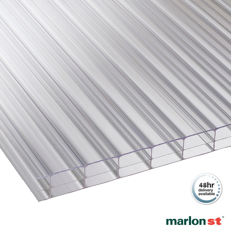Marlon 16mm Clear Triplewall Polycarbonate Sheet - 4000mm x 700mm