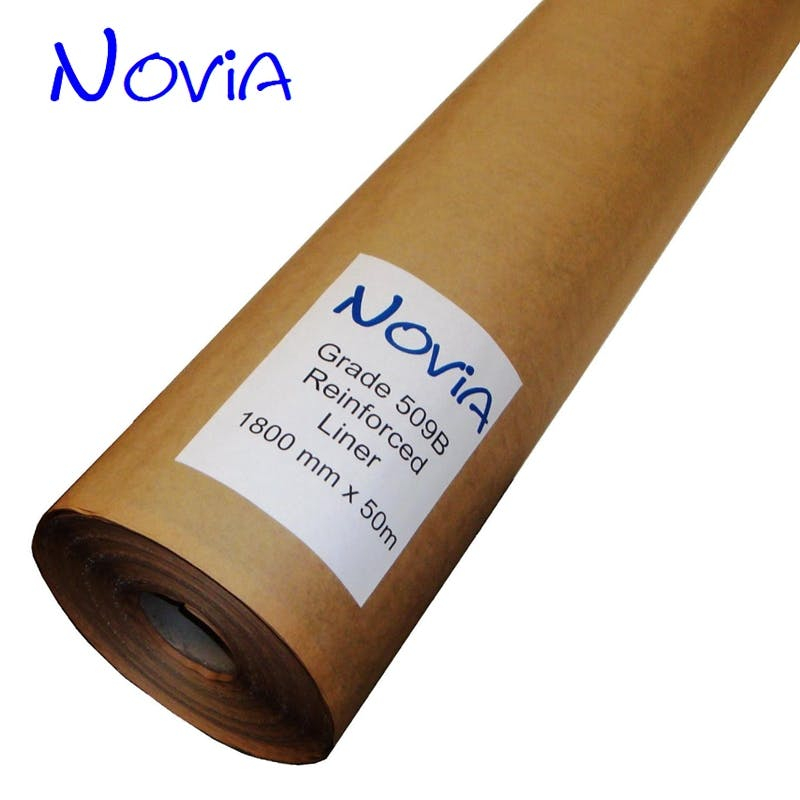Novia Grade 509B Reinforced Kraft Union Liner - 50m x 1.8m