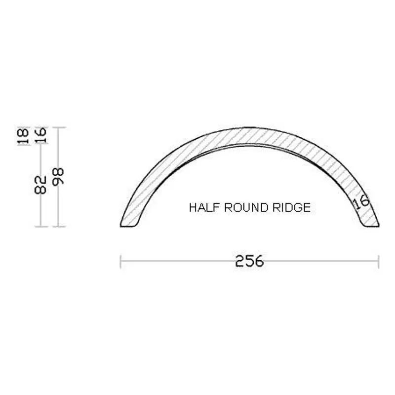 Half Ridge Redland Concrete Half Round Ridge 450mm - Breckland Brown | Roofing ...