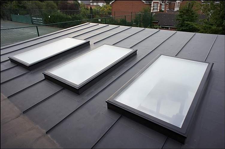 Reflex Fixed Flat Triple Glazed Rooflight Satin Black 2700 x 765 ...