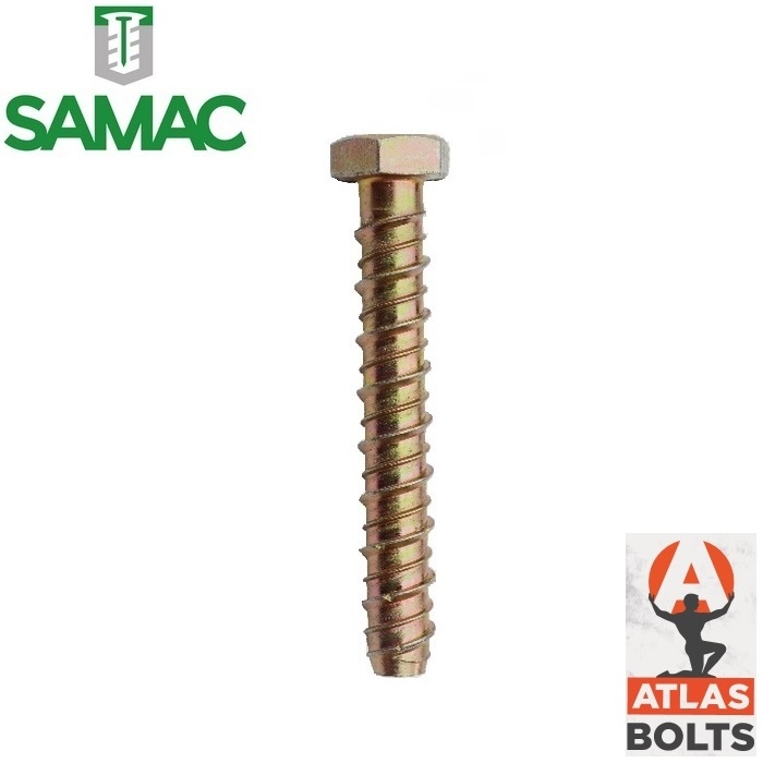 Samac Hex Head Atlas Bolts ZYP M12 x 150mm - Box of 20