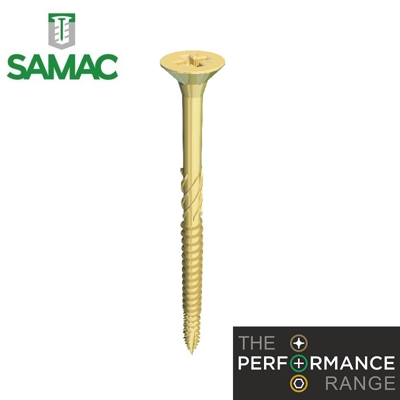 Samac Performance Plus Woodscrews 4.0mm x 70mm - Box of 100