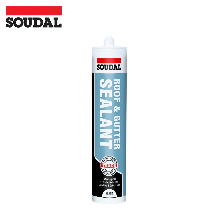 Soudal Roof, Gutter, Felt Lap & Shingle Black Sealant - 290ml Tube