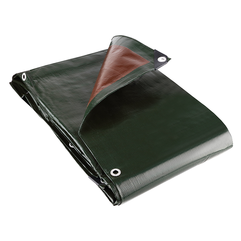 Heavy Duty Green/Brown Tarpaulin Sheet 250gsm 4 x 8m