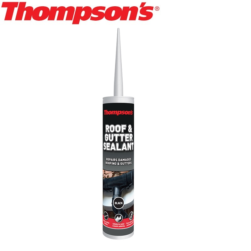 Thompsons Roof & Gutter Sealant Black 310ml (Pack of 6) Roofing