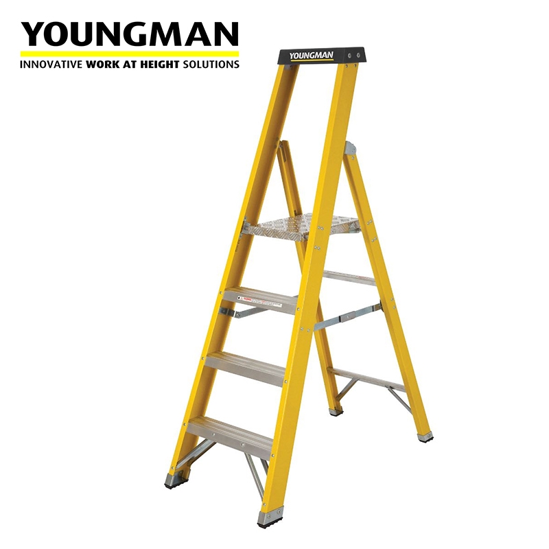 Youngman 4 Tread S400 GRP Trade Platform Step Ladder - BS EN 131