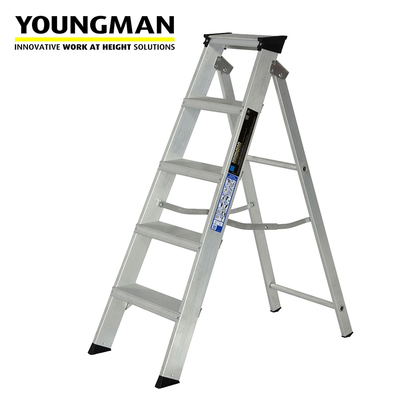 Youngman 5 Tread Industrial Builders Step Ladder - BS 2037 Class 1