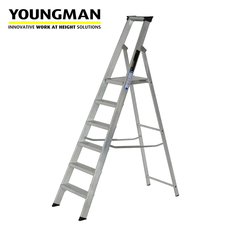 Youngman 6 Tread Industrial Platform Step Ladder - BS 2037 Class 1