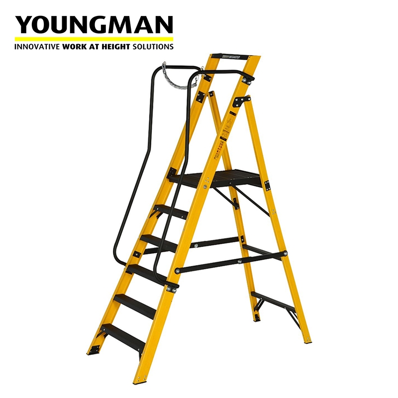 Youngman 6 Tread Megastep Ladder with Handrails - EN 131