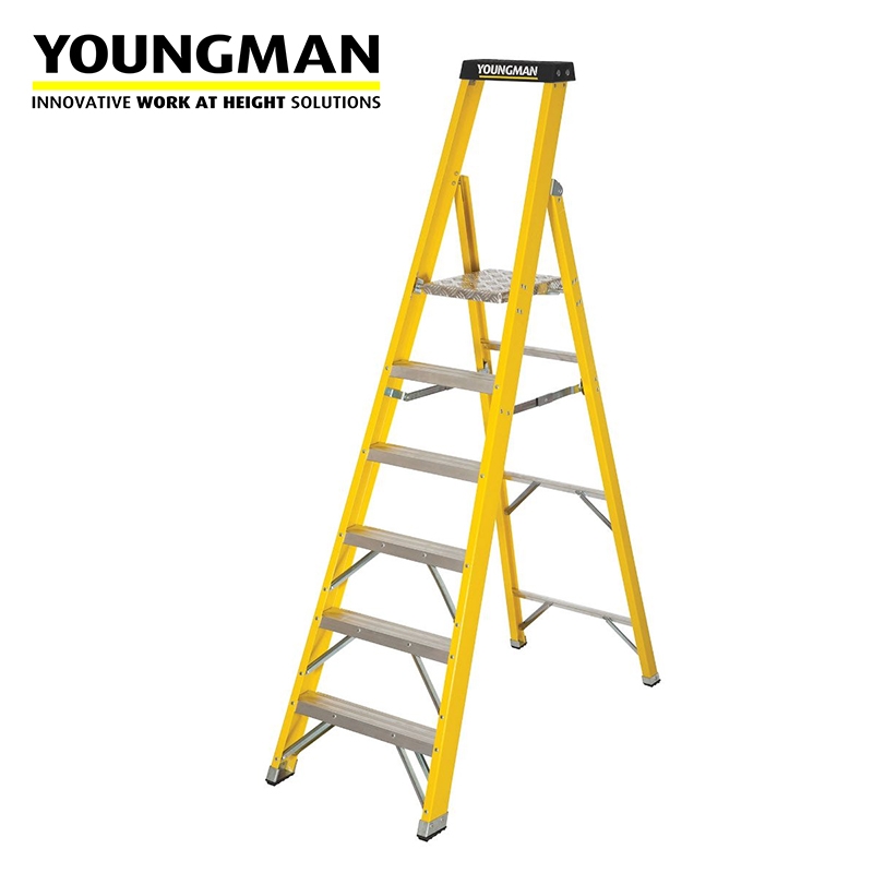 Youngman 6 Tread S400 GRP Trade Platform Step Ladder - BS EN 131