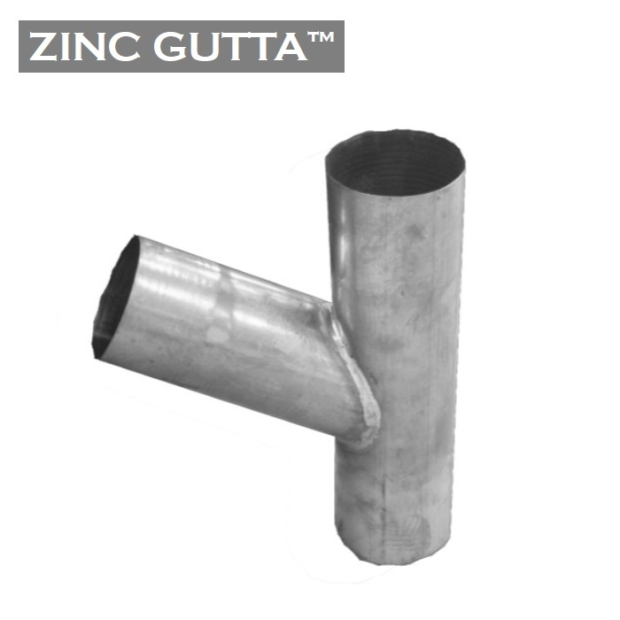 Metal Gutta Zinc Round 80mm Downpipe Branch